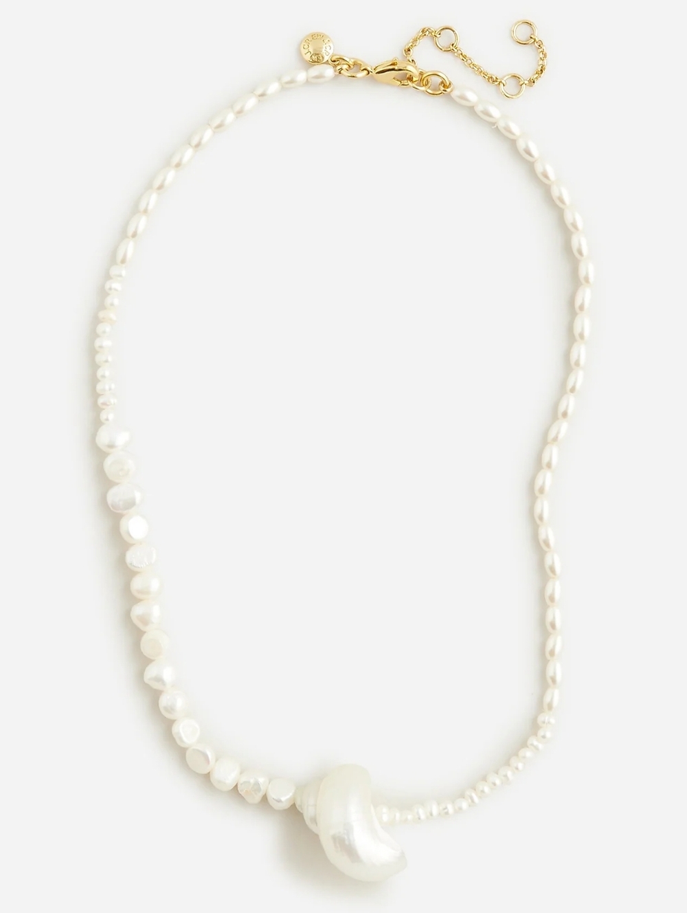 J. Crew Seashell and pearl pendant necklace.
